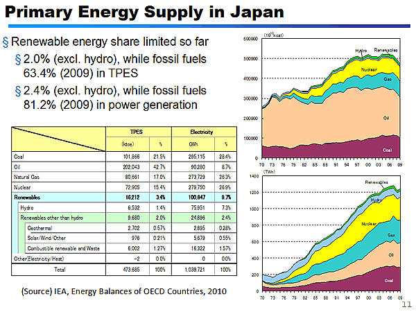 Primary Energy Supply in Japan