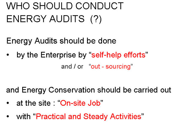 ENERGY AUDIT  IN  INDUSTRIAL PLANTS