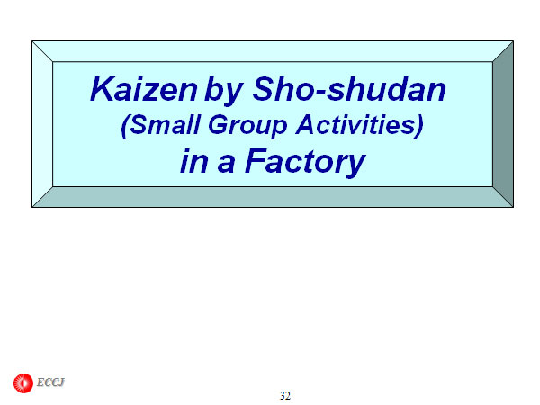 Kaizen by Sho-shudan (Small Group Activities)in a Factory