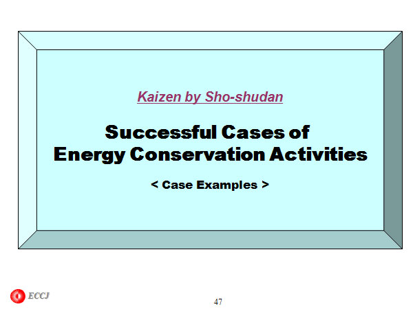 Successful Cases of Energy Conservation Activities
