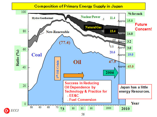 Composition of Primary Energy Supply in Japan