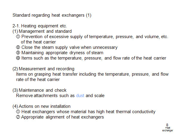 Standard regarding heat exchangers (1)
