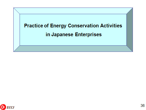 Practice of Energy Conservation Activities in Japanese Enterprises