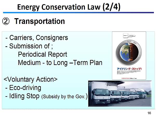 Energy Conservation Law (2/4) / (2) Transportation