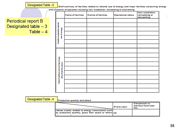 Periodical report B Designated table  3 Table  4