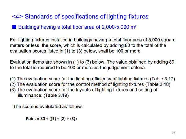 < 4>  Standards of specifications of lighting fixtures