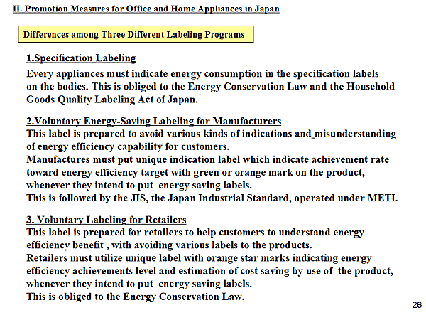 Differences among Three Different Labeling Programs