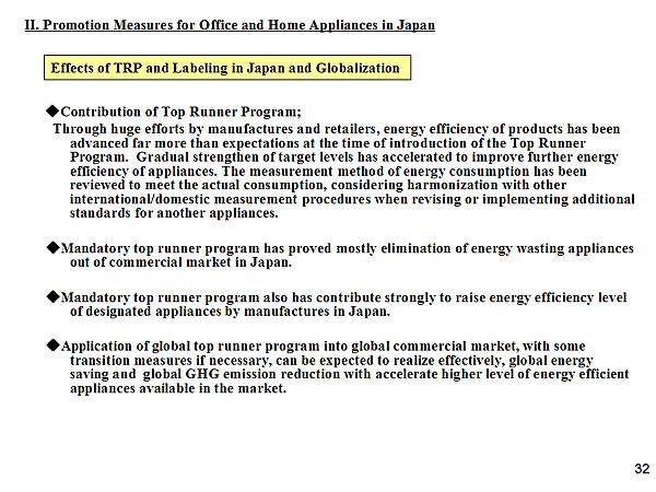 Effects of TRP and Labeling in Japan and Globalization