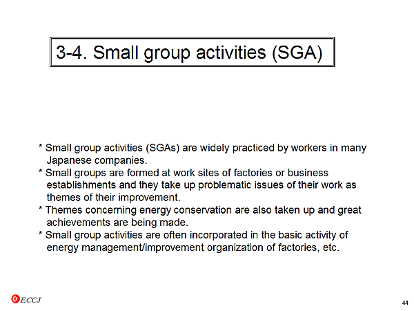 3-4. Small group activities (SGA)