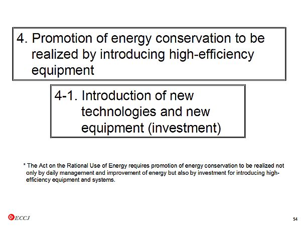 4. Promotion of energy conservation to be realized by introducing high-efficiency equipment
