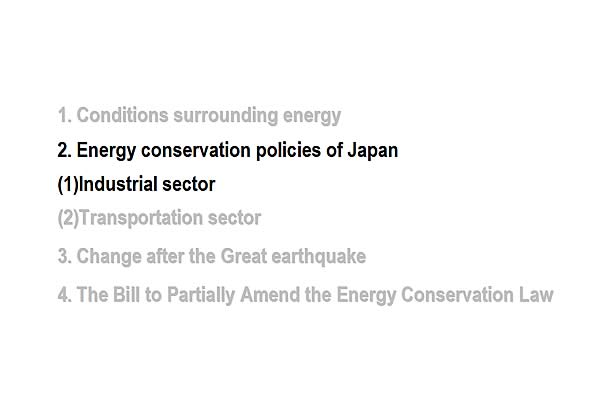 2. Energy conservation policies of Japan (1)Industrial sector