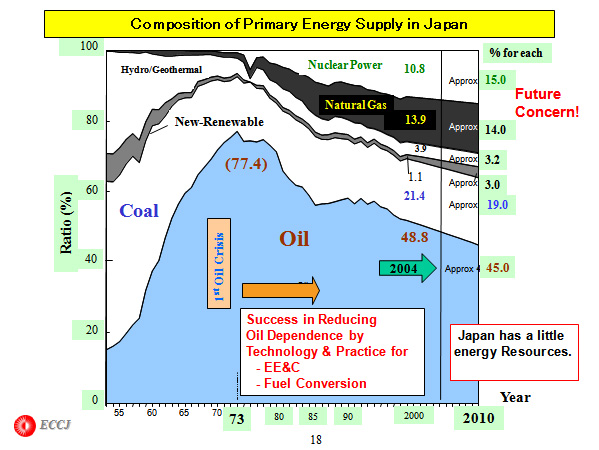 Composition of Primary Energy Supply in Japan