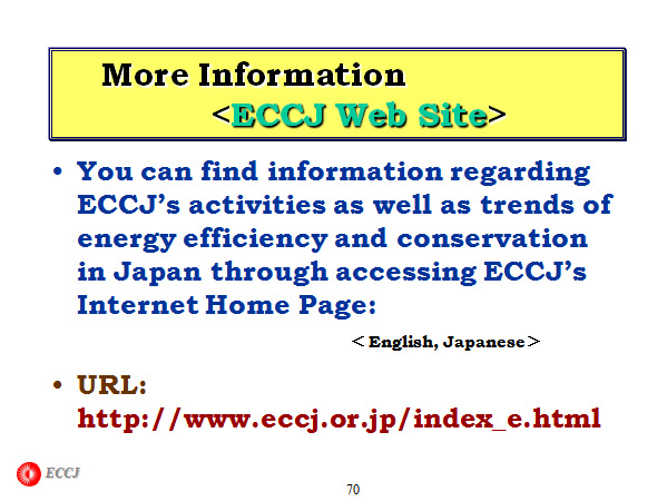 More Information ECCJ Web Site