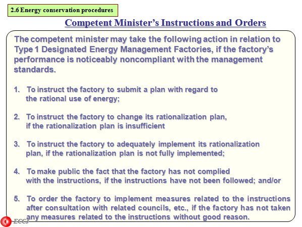 Energy conservation procedures