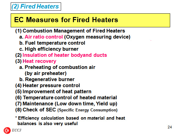 (2) Fired Heaters EC Measures for Fired Heaters 