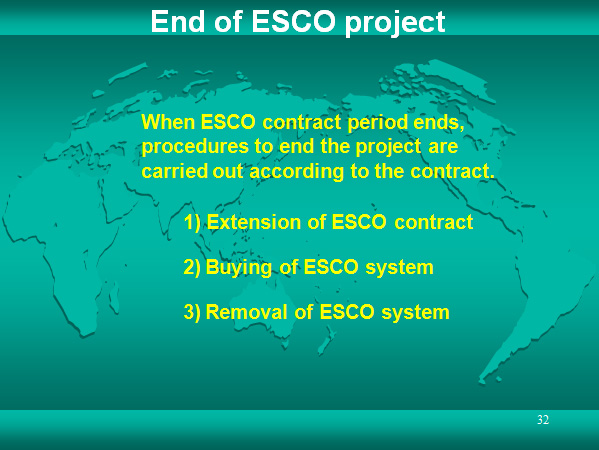 End of ESCO project