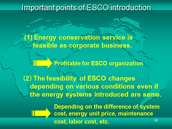 Important points of ESCO introduction