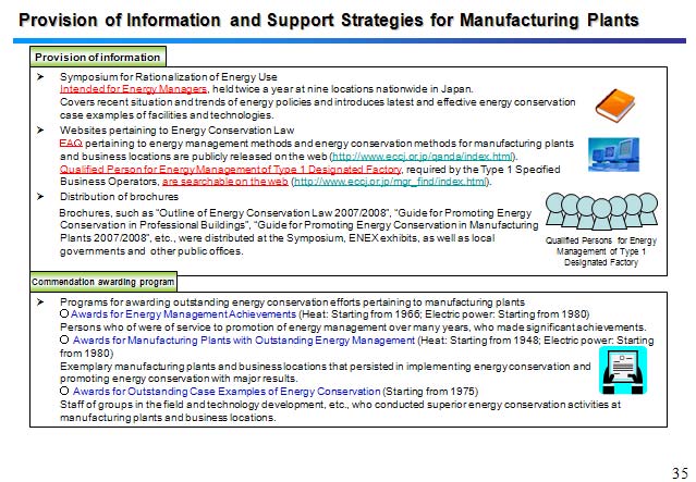 Provision of Information and Support Strategies for Manufacturing Plants