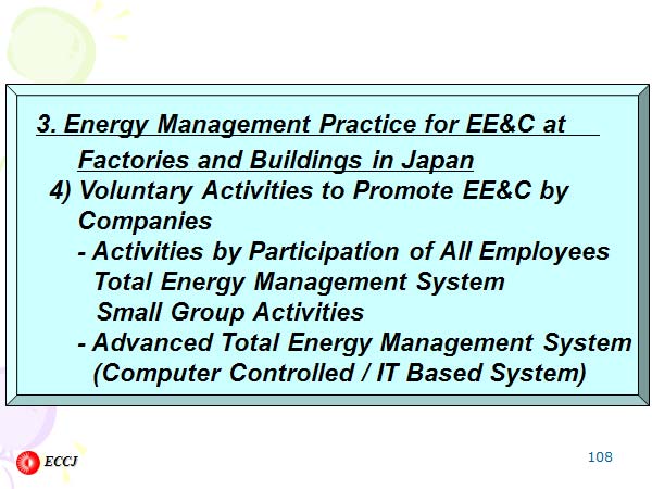 3. Energy Management Practice for EE&C at Factories and Buildings in Japan