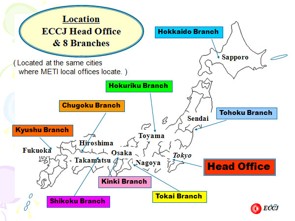 Location ECCJ Head Office & 8 Branches