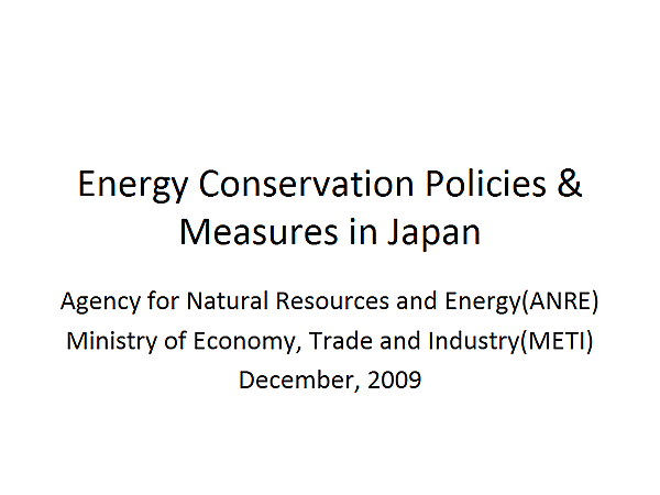 Energy Conservation Policies & Measures in Japan