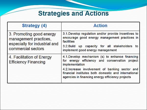 Strategies and Actions