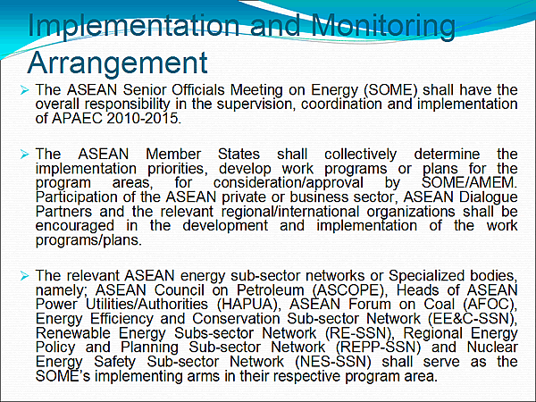 Implementation and Monitoring Arrangement