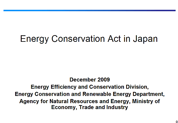 Energy Conservation Act in Japan