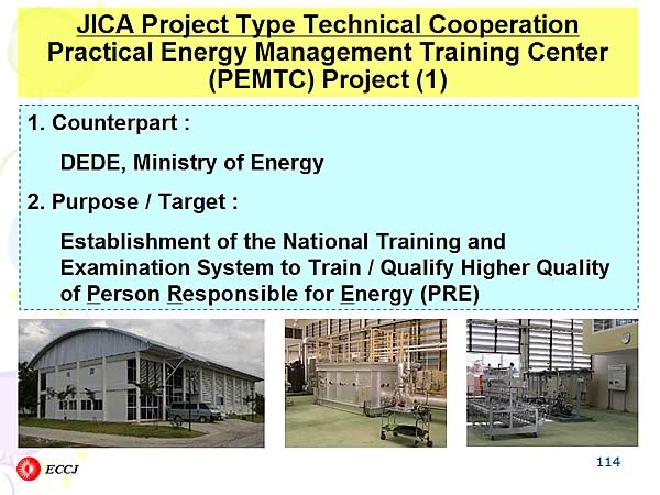 JICA Project Type Technical Cooperation Practical Energy Management Training Center (PEMTC) Project (1)