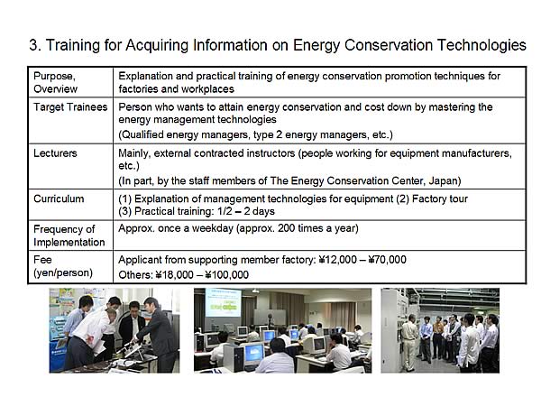 3. Training for Acquiring Information on Energy Conservation Technologies