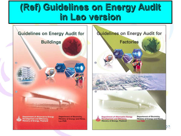 (Ref) Guidelines on Energy Audit in Lao version