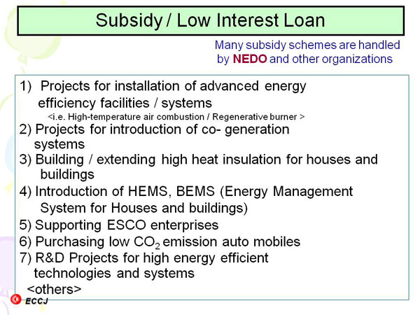 Subsidy / Low Interest Loan