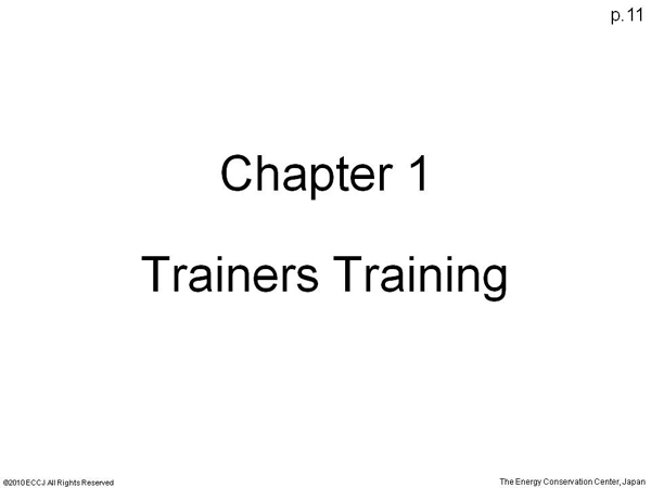 Chapter 1 Trainers Training