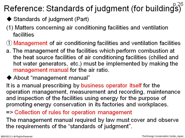 Reference: Standards of judgment (for buildings)