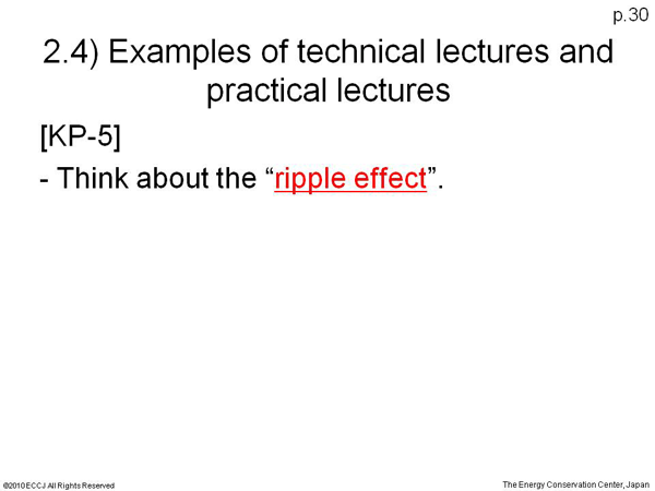 2.4) Examples of technical lectures and practical lectures