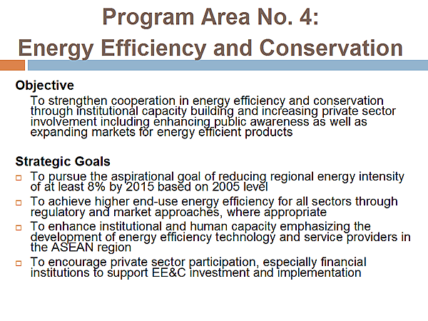 Program Area No. 4: Energy Efficiency and Conservation