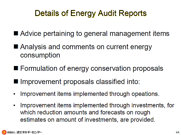 Details of Energy Audit Reports