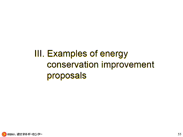 III. Examples of energy conservation improvement proposals