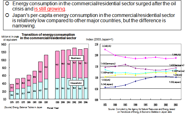 Transition of Energy Consumption in the Commercial/Residential Sector