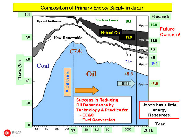 Composition of Primary Energy Supply in Japan
