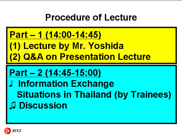 Procedure of Lecture