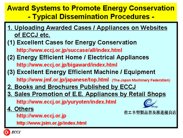 Award Systems to Promote Energy Conservation- Typical Dissemination Procedures -