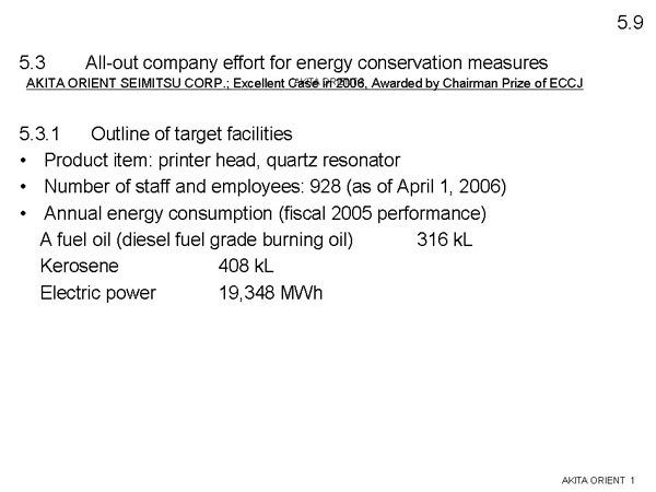 5.3	All-out company effort for energy conservation measures 