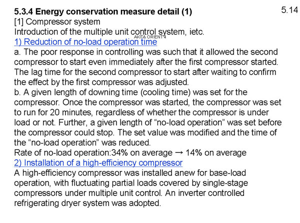 5.3.4 Energy conservation measure detail (1)