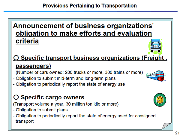 Provisions Pertaining to Transportation