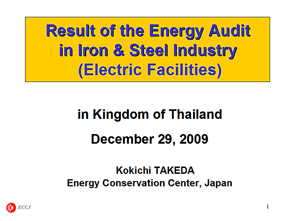 Result of the Energy Audit in Iron & Steel Industry (Electric Facilities)