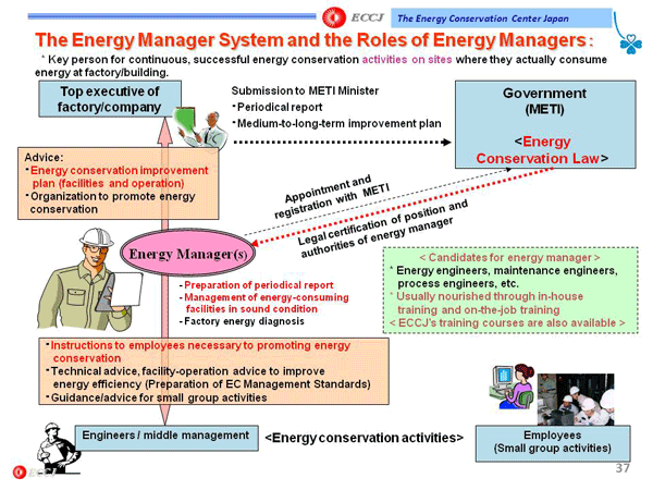 The Energy Manager System and the Roles of Energy Managers: