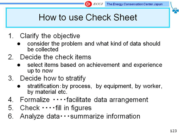 How to use Check Sheet