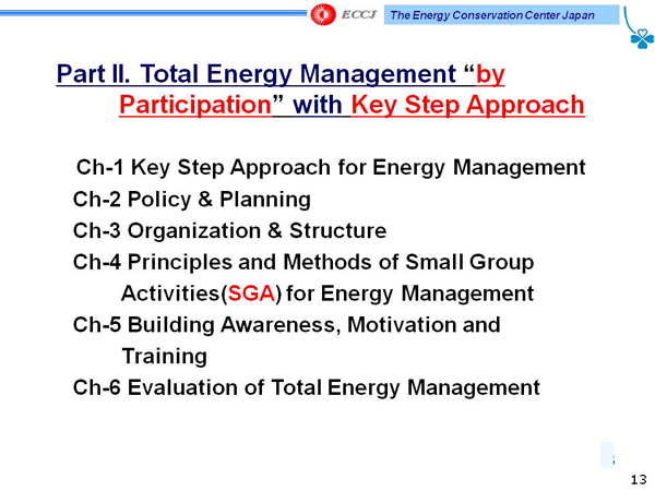 Part II. Total Energy Management “by Participation” with Key Step Approach