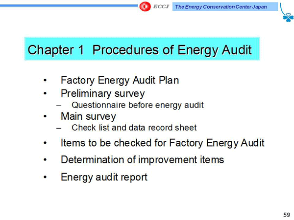 Chapter 1 Procedures of Energy Audit